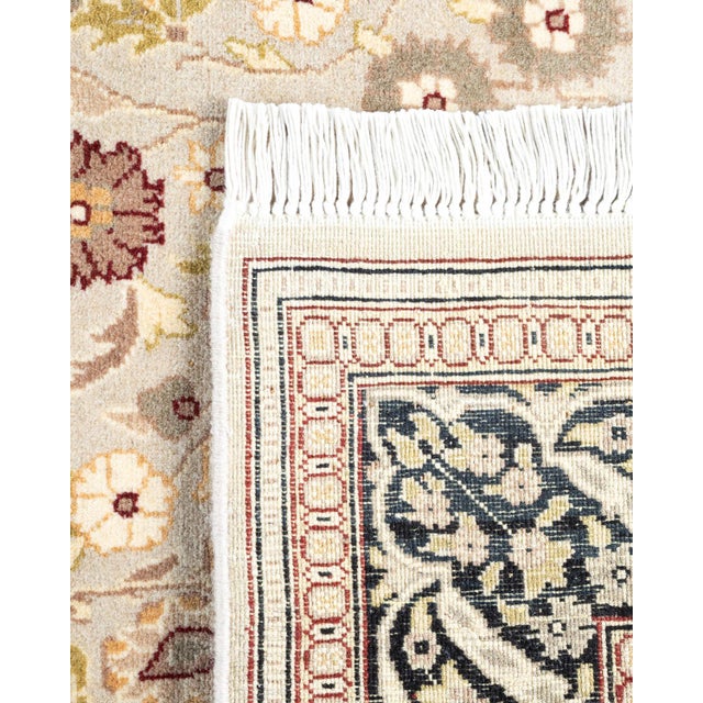 2000 - 2009 Mogul, One-of-a-Kind Hand-Knotted Runner Rug - Ivory, 2' 8" x 10' 6" For Sale - Image 5 of 8