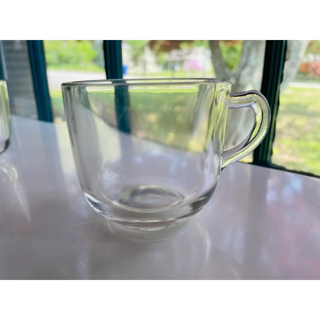Mid-Century Modern Vintage Clear Glass Punch Cups Set of 4 For Sale - Image 3 of 5