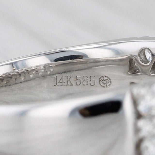 Metal 1.31ctw Diamond Ring 14k White Gold Size 8 Wedding Anniversary Band For Sale - Image 7 of 8
