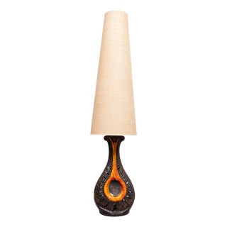 Large Fat Lava Ceramic Floor Lamp from Walter Gerhards, West Germany, 1970s For Sale