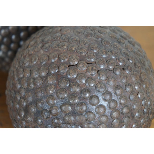 Antique French Boule Lyonnaise Cloutees Studded Nailed Petanque Balls- Set of 9 For Sale - Image 6 of 8