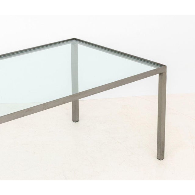Modern Glass Top and Wrought Iron Coffee Table For Sale In New York - Image 6 of 6