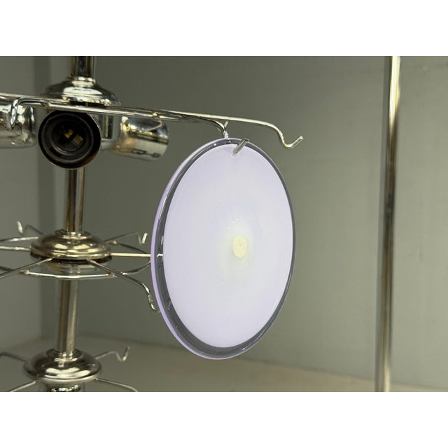 Mid-Century Modern, Purple Murano Glass, Chrome, Pendant Light, 1960s For Sale In New York - Image 6 of 10
