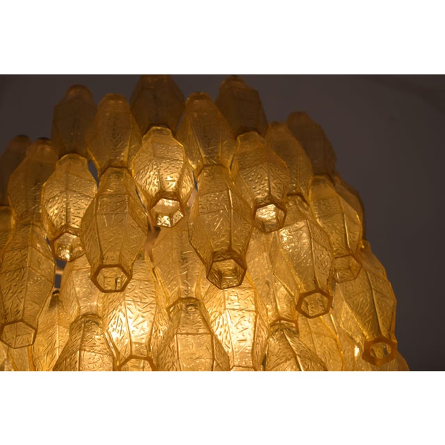 Amber Polyhedron Chandelier from Venini, 1960 For Sale - Image 8 of 9