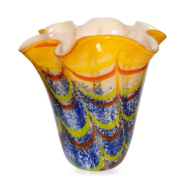 Vintage Italian Hand Blown Glass Vase For Sale - Image 4 of 14