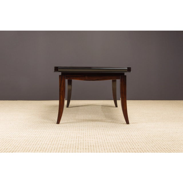 Dominique Macassar Ebony French Art Deco Dining Table in the style of Dominique, c. 1940 For Sale - Image 4 of 12