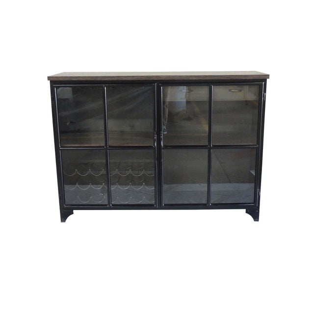 Contemporary Odila Glass Door Bar Cabinet With Bottle And Glass
