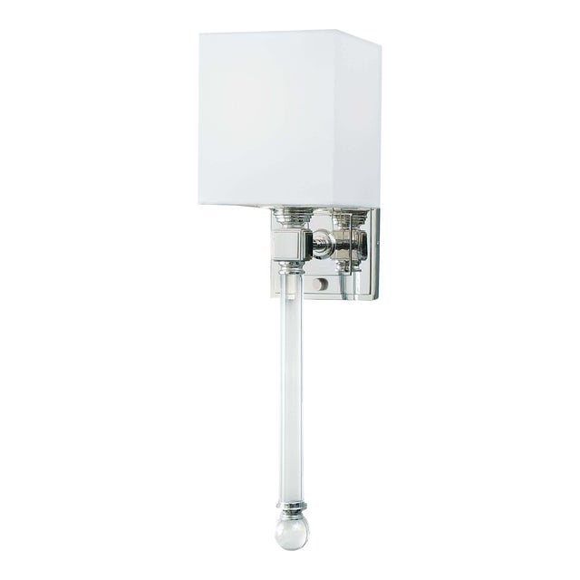 Regina Andrew Crystal Tail Sconce in Polished Nickel For Sale