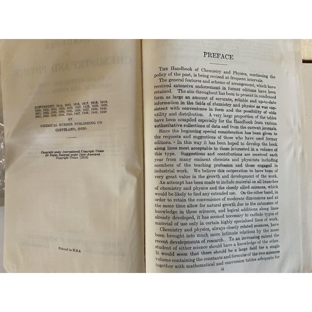 1950s CRC Handbook of Chemistry and Physics, 32nd Edition For Sale In Palm Springs - Image 6 of 7
