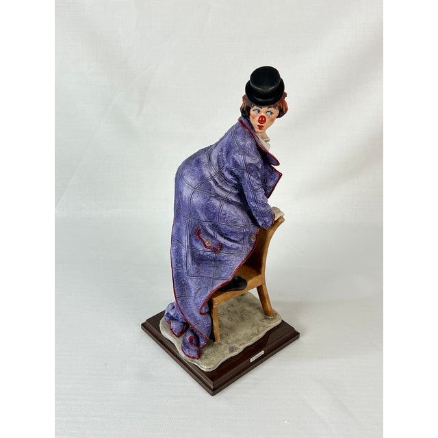 1980s Giuseppe Armani Signed “Clown on Chair” Italian Sculpture Figurine For Sale - Image 4 of 11