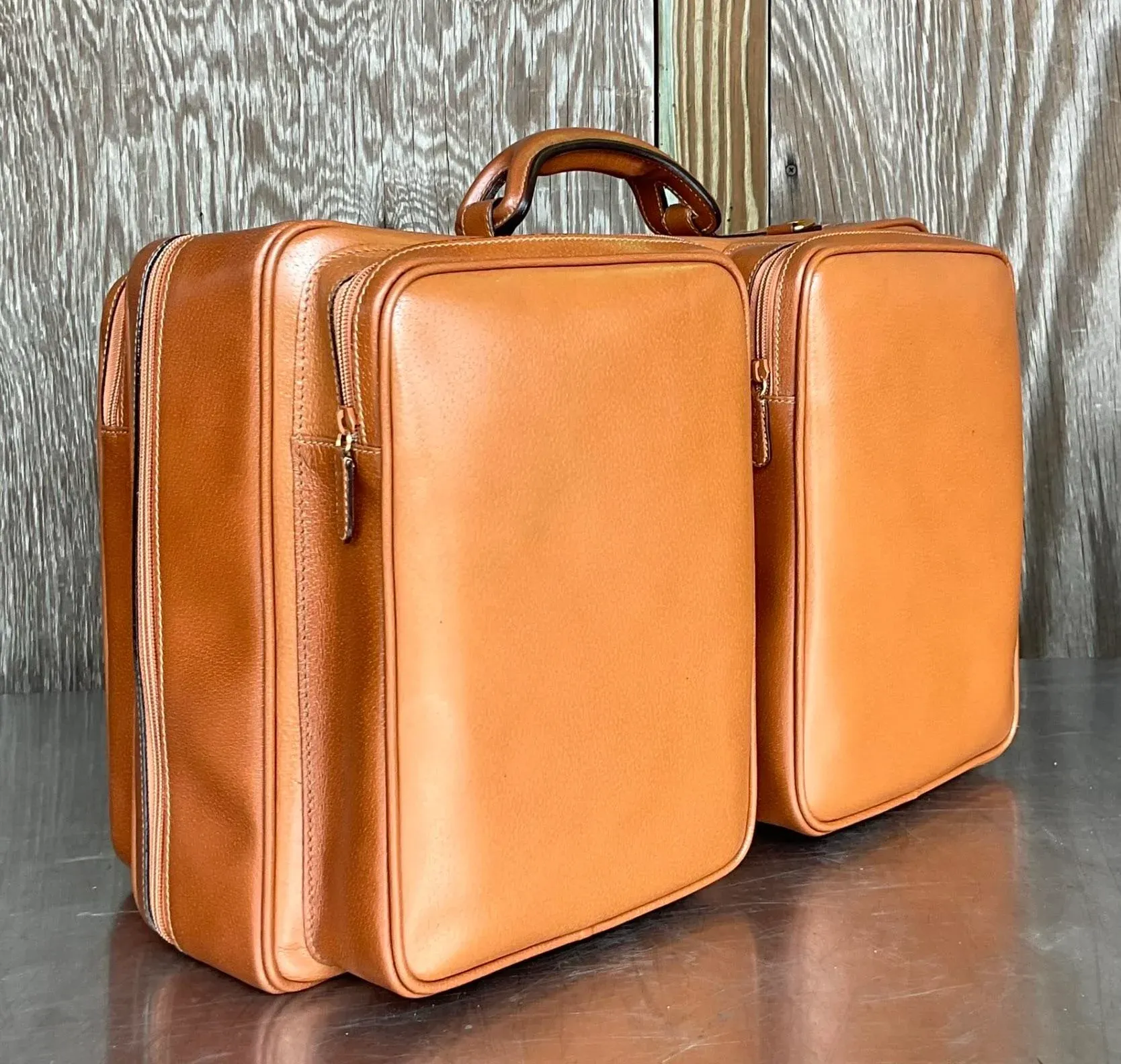 Vintage Gucci Leather Travel Bag With Original Box | Chairish
