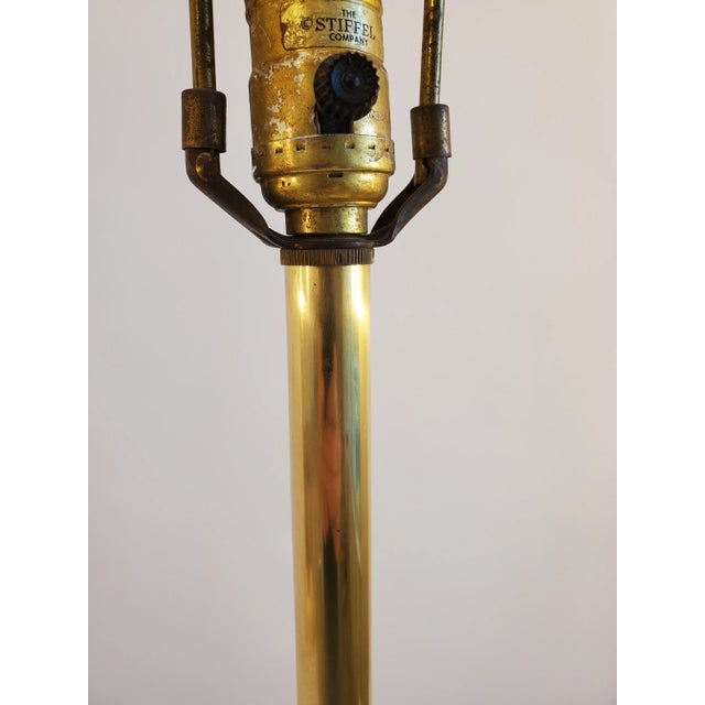 Mid 20th Century Vintage Stiffel Brass Large Flame Table Lamp For Sale - Image 5 of 12