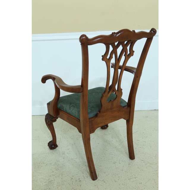 Brown Stickley Ball & Claw Carved Mahogany Arm Chairs - a Pair For Sale - Image 8 of 12