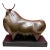 Mid 20th Century Bronze Bull Sculpture on Marble Base For Sale