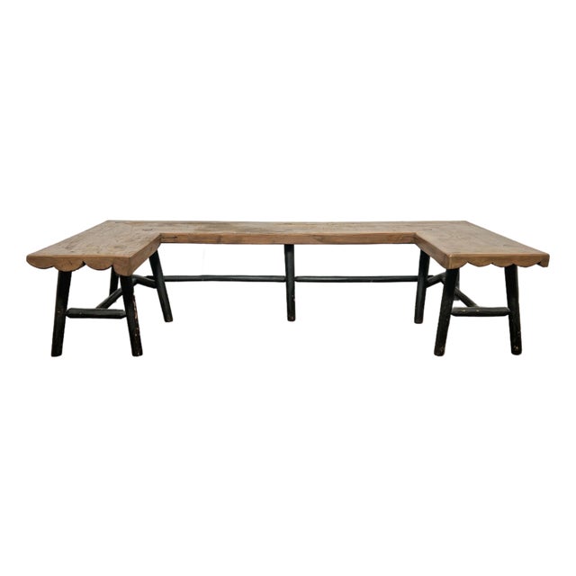 C. 1940s Rustic Hand Made Adirondack Banquette Style Bench For Sale