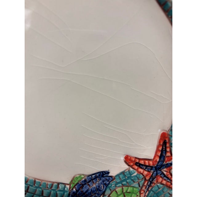 Ceramic Vintage Italian Mosaic Ocean Inspired Lunch Plates - Set of 6 For Sale - Image 7 of 8