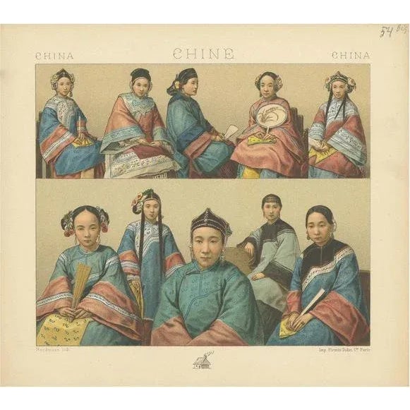 Racinet, Chinese Costumes, 1880, Paper For Sale - Image 5 of 5