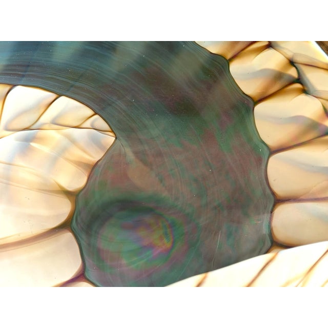 Fornace Ferro Murano Style Art Glass Bowl in the Shape of a Sea Shell For Sale - Image 10 of 18