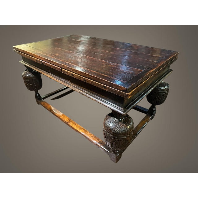 17th Century Dutch Baroque Oak Extension Table For Sale - Image 4 of 16