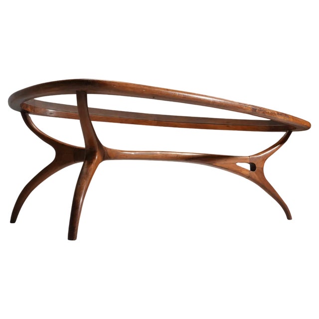 Giuseppe Scapinelli Coffee Table in Caviuna and Glass, Brazil, 1950s For Sale