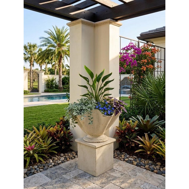 1990s Cast Iron Planter on Base Inspired by Willy Guhl For Sale - Image 9 of 12
