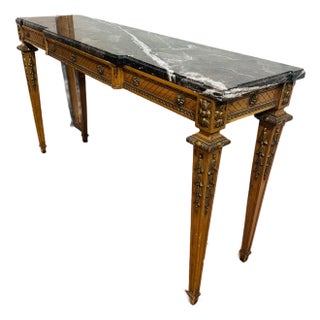 Maison Jansen Marble Top Console Table, Signed For Sale