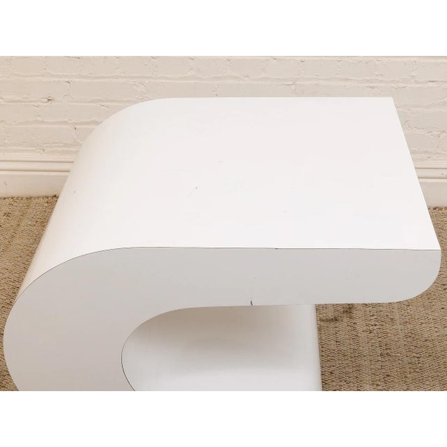Mid 20th Century Mid 20th Century Styled After Pierre Cardin White Lacquer Waterfall Side Table For Sale - Image 5 of 9