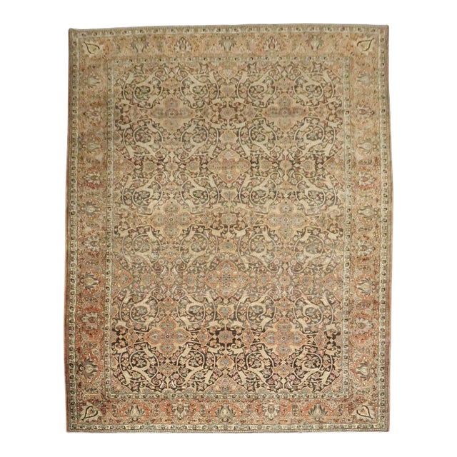 Antique Zabihi Collection Persian Large Brown Joshegan Rug - 11'10" x 16'5" For Sale
