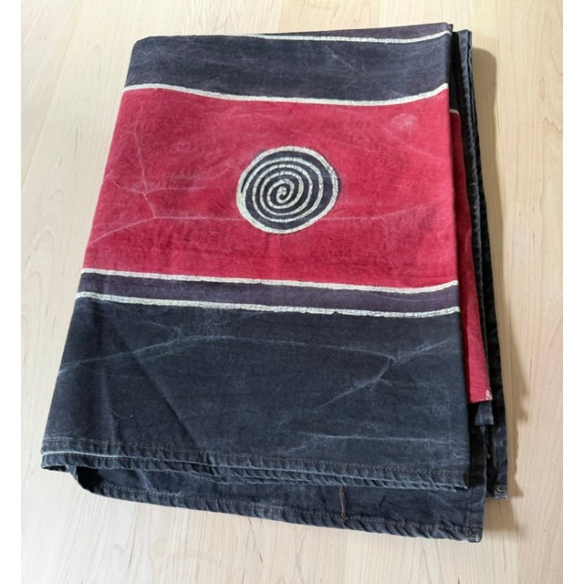 Early 21st Century VTG Africa Decorative Panno Cotton Canvas Hand Printed For Sale - Image 5 of 6