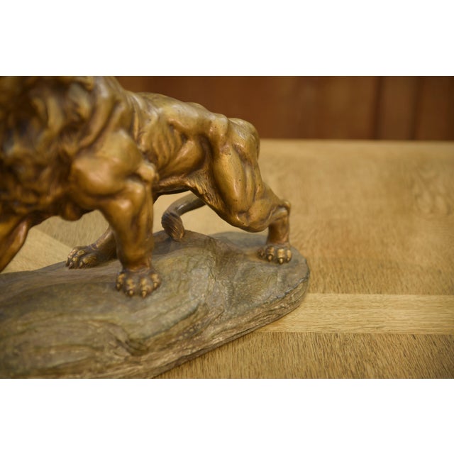 A. Fagotto, Lion Sculpture, 1920s, Terracotta For Sale - Image 9 of 12