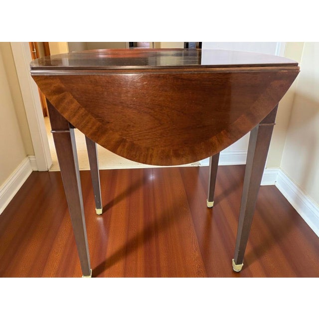 Cinnamon 1960s Baker Furniture, Mahogany Drop Leaf Pembroke Accent Table For Sale - Image 8 of 13