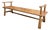 Andrianna Shamaris Midcentury Couture Teak Wood Bench with Arms For Sale