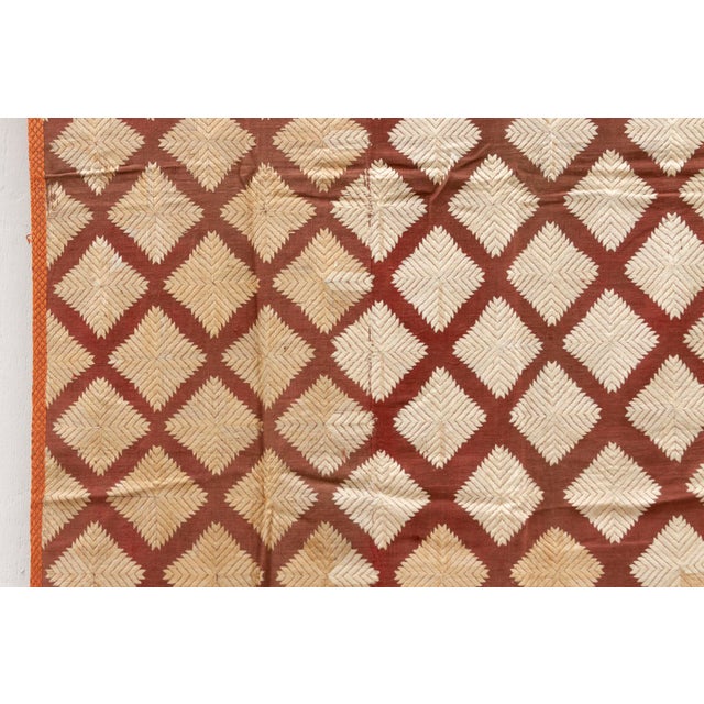 Fine Saffron Bagh Phulkari Silk Throw For Sale In Los Angeles - Image 6 of 10