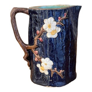 Joseph Holdcroft Dogwood Pitcher, C. 1890's For Sale