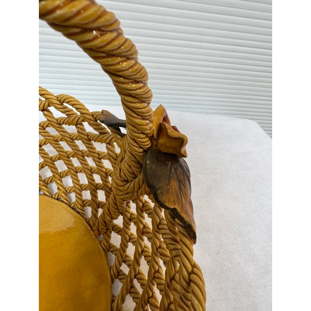 Primo'Gi Ceramic Woven Basket, Signed For Sale - Image 11 of 12