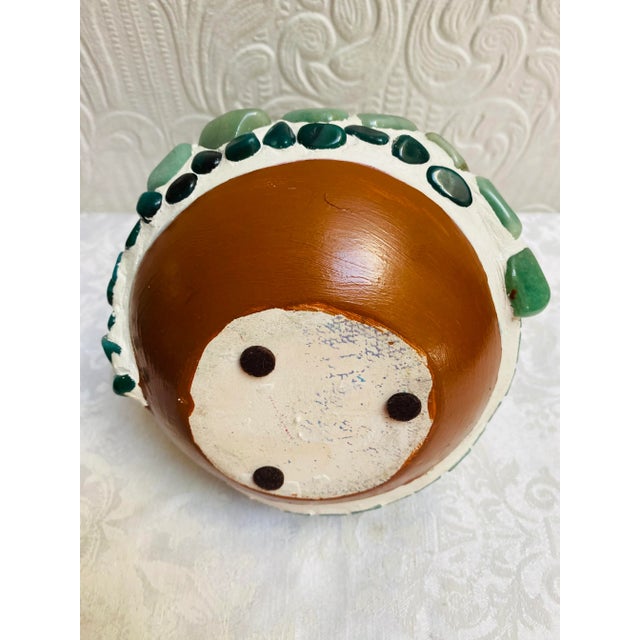 2000s Glass Mosaic Art on Southwestern Pottery Wedding Vase Lizard and River For Sale - Image 9 of 9