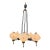 Stilnovo Opaline Glass Chandelier With Brass & Black Accents 1950's For Sale