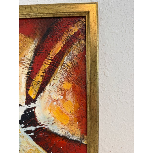 Abstract Original Abstract Oil Painting “Radiant Core” by Alena Kalen Framed Modern Art For Sale - Image 3 of 11