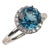 Blue Topaz and Diamond 14k White Gold Ring Size 6.5 For Sale