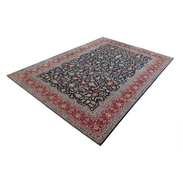 Hand-Knotted Kashan Cork Oriental Rug in Wool, in Flawless conditions. Designed 1990 to 1999