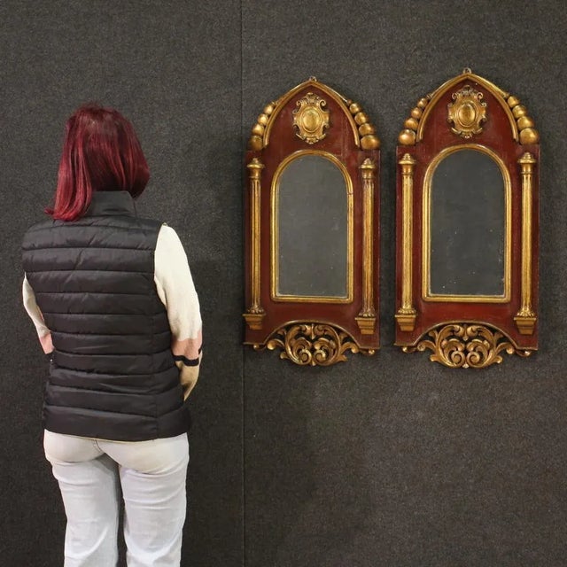 Neo-Gothic Style Mirrors, 1950s, Set of 2 For Sale - Image 12 of 13