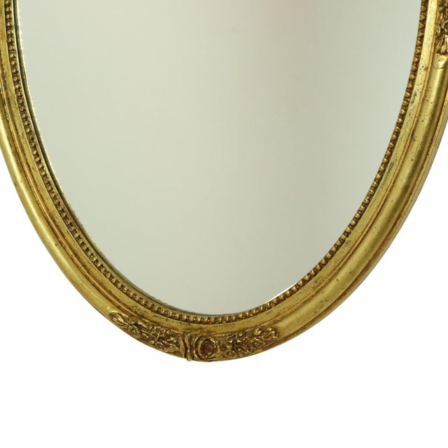 Hollywood Regency Golden Mirror Oval Deknudt Classic For Sale - Image 9 of 16