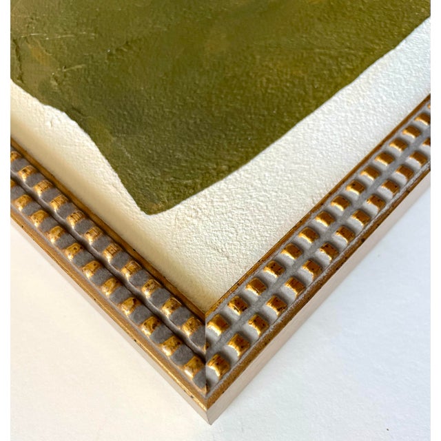 Contemporary abstract painting on canvas. Framed in a locally crafted gold frame R.K. Red believes there is nothing better...