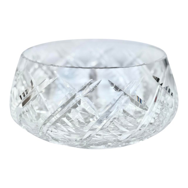 Waterford Marquis Cut Crystal Bowl – Vintage Irish Crystal Centerpiece For Sale