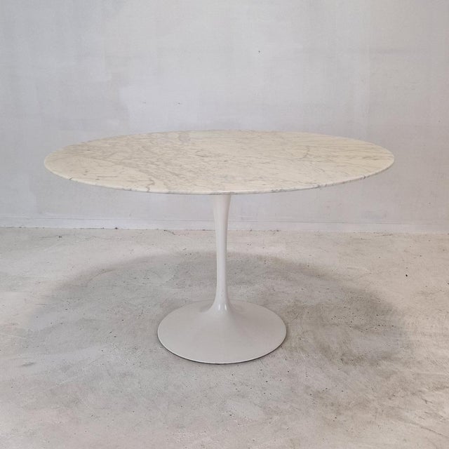 Mid-Century Modern Marble Dining Table with Chairs by Eero Saarinen for Knoll, 1960s, Set of 6 For Sale - Image 3 of 18