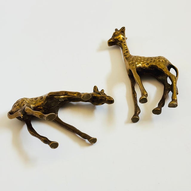 Vintage Brass Giraffes - Set of 2 For Sale - Image 10 of 10