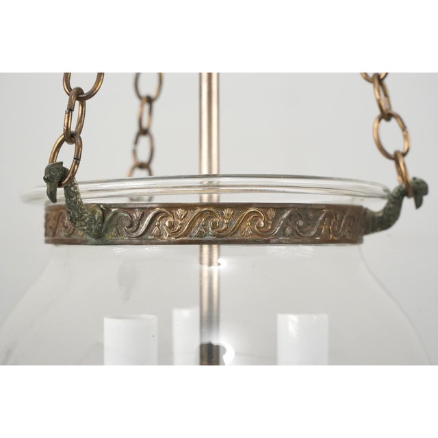 Antique 7.5 In. Clear Crystal Onion Bell Jar Pendant Light For Sale - Image 4 of 14