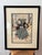 Antique Japanese Woodblock Print. Black frame measures: 21 inches by 16 inches.