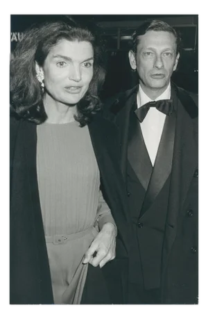 Jackie Kennedy with Company, Black and White Photograph, 1970s