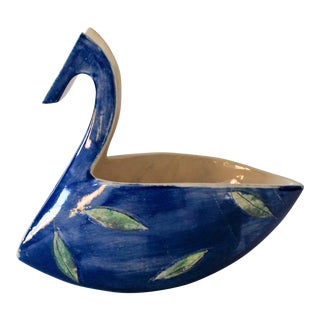 Vintage Ceramic Rocking Bird Planter For Sale